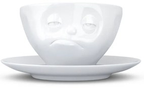 Biała porcelanowa nadąsana filiżanka ze spodkiem 58products
