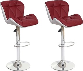 Stołek barowy MCW-A92 (zestaw 2 szt.),  bordowy