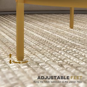 HOMCOM Stolik pomocniczy, nowoczesne wzornictwo, 2 poziomy, Ø60x43H cm, odcień złota