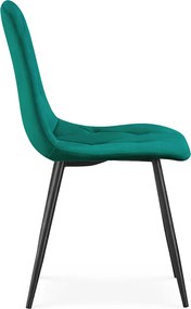 Zestaw 2 zielonych krzeseł pikowanych P3-E77