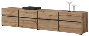 Szafka RTV CROSS 4K4S 225cm dąb wotan/czarna HELVETIA
