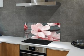 Szklany Panel Różowe kwiaty