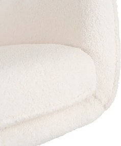 Fotel Bujany Uszak JACKSON Kremowy Boucle/Dąb Nowoczesny