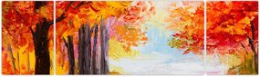 Obraz - Obraz olejny, kolorowa jesień (170x50 cm)