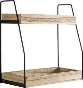 Półka kolumnowa Artur z 2 poziomami, drewno paulowniowe.