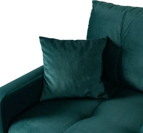 Sofa z Funkcją Spania FAVIO Wersalka Rozkładana Dwuosobowa Welurowa Zielona Nowoczesna do Salonu