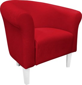 Fotel Milo tkanina Mikrofaza stylowy fotel do salonu i sypialni : Kolor nogi - Biała, Kolor tkaniny - 8 MIKROFAZA, Wysokość nogi - 20 cm