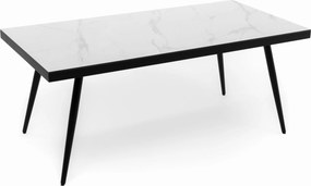 Stół prostokątny BELIZE 180 x 90 cm biały blat HPL CARRARA BIANCO nowoczesny