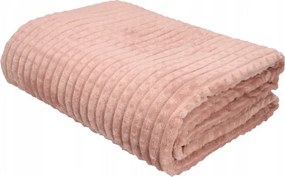 Koc Róż 160x200cm Kostka Mikrofibra Stylowy do Domu Salonu Narzuta na Łóżko