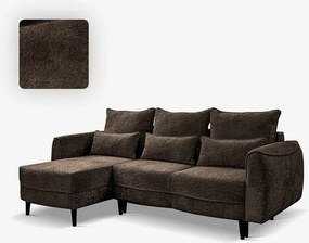 Narożnik z Funkcją Spania VELIO Rozkładany Mocca Boucle