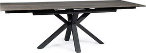 Stół rozkładany COLUMBUS CERAMIC 160(240)x90 brązowy/czarny mat