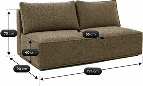 Sofa z Funkcją Spania MAVIA Brązowa Boucle Japandi