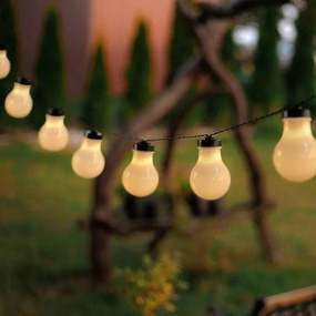 Czarna girlanda świetlna LED w kształcie żarówek DecoKing Bulb, 10 lampek, dł. 2,2 m