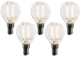 Set van 5 E14 dimbare LED lampen P45 helder 3W 250 lm 2700K