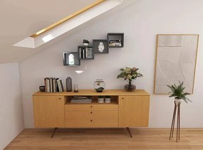 Szara nowoczesna półka wisząca N2-C49