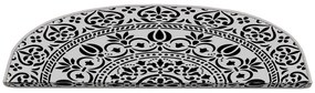 Czarno-białe dywaniki na schody zestaw 16 szt. 20x65 cm Anatolian Lace – Vitaus