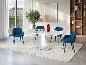 Rozkładany stół do jadalni TALICIA - 4 do 6 osób - Ceramika i stal