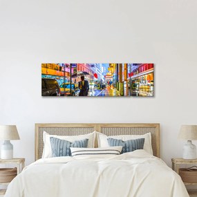 Obraz - Miasto w neonowym blasku (170x50 cm)