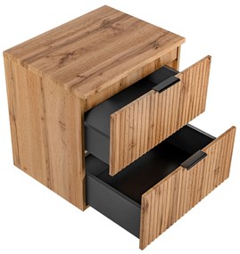 Szafka wisząca podumywalkowa w kolorze naturalnego drewna 60 x 46 cm ASTROS Light oak z blatem