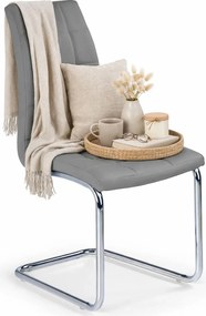 Popielate Pikowane Krzesło Na Płozach F3-C26