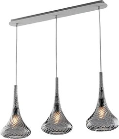 Szyny Nemesis Iron z szarym szkłem Pyrex, 3 światła, dł. 75 x 10, BL280-BIN3-GR