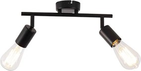 Nowoczesny reflektor czarny 2-światła regulowany - Facil