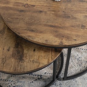 Zestaw Stolików Kawowych FIGO MAX 60 cm/80 cm Dąb Rustykalny