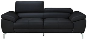 Kanapa 3-osobowa ze skóry bawolej GRETEL - Czarny