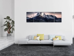 Obraz jeziora z górą (170x50 cm)