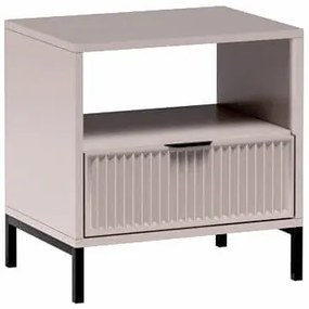 Beżowa szafka nocna z lamelami P5-T66
