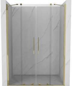 Mexen Velar Duo drzwi prysznicowe rozsuwane 140 cm, transparent, złote - 871-140-000-02-50