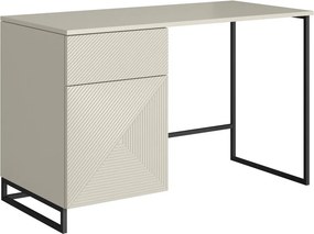Biurko Asha 120 cm z szufladą - kaszmir / czarny stelaż