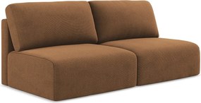 Otwarta Sofa 3-osobowa z funkcją spania - z tkaniny strukturalnej - terakota - KONA