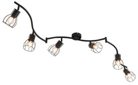 Nowoczesny Plafon / Reflektorek / Spot / Spotow / Lampy sufitowe z reflektorami czarny 145 cm 6-świateł - Botu Nowoczesny Oswietlenie wewnetrzne