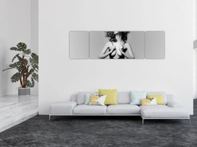 Obraz kobiety w czarnej sukience (170x50 cm)