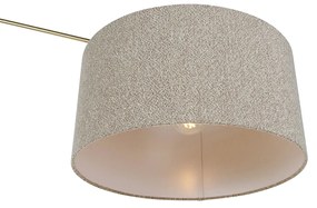 Lampa podłogowa złota z abażurem boucle taupe 50 cm regulowana - EditorDesignerski Oswietlenie wewnetrzne