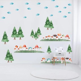 Naklejki na ścianę - Grzybkowy las