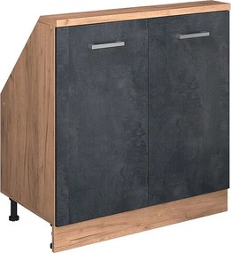 Szafka kuchenna na dach skośny czarny beton 80x46x81.6 r-line