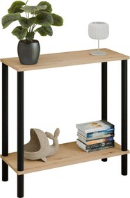 Minimalistyczna konsola dąb artisan + czarny  T4-D40