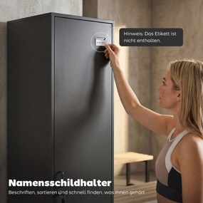 HOMCOM Metalowa szafka z zamykaną drzwiami i drążkiem na ubrania, pojedyncza stalowa szafka do domu lub biura, czarna | Aosom PL