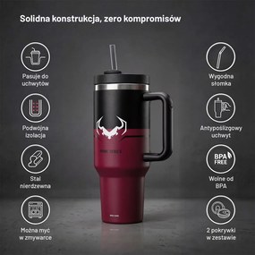 Kubek termiczny ze słomką Diablo, kolor Bloody Mary