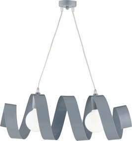 Helix - Lampa wisząca z matowego, szarego lakierowanego żelaza z regulowanym kablem elektrycznym, 2 światła, dł. 54 x 20 cali - BL141-2-GR