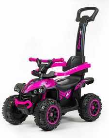 Baby Mix Dziecięcy odpychacz Mega z drążkiem prowadzącym, różowy