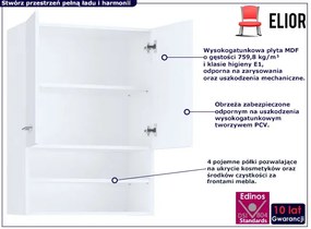 Półka Łazienkowa Biały Ścienna Mat W6-H21
