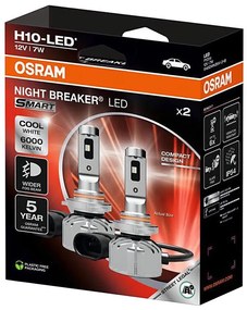 Zestaw 2 szt. żarówek samochodowych LED NIGHT BREAKER SMART H10 PY20d/7W/12V 6000K - Osram