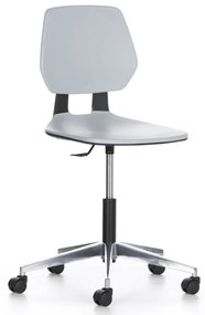 Krzesło robocze ALLOY Plastik, niskie, na kółkach, szare