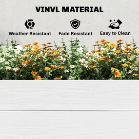 Outsunny Podwyższona Grządka z Tworzywa Sztucznego, Łatwa w Montażu DIY, 197 x 54 x 33 cm, Biała | Aosom PL