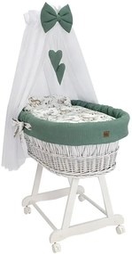 Zielony zestaw łóżeczko kosz dla niemowlaka W8-E29