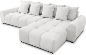 Biały narożnik (prawostronny/z szezlongiem) Albane – Ropez