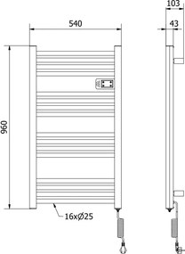 Mexen Aran grzejnik elektryczny 960 x 500 mm, 500 W, biały - W306-0960-540-00-20